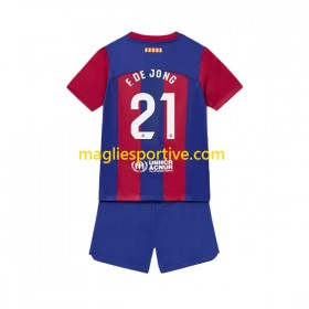 Completo Calcio Barcellona Frenkie de Jong 21 Bambino Divisa Prima 2023-2024